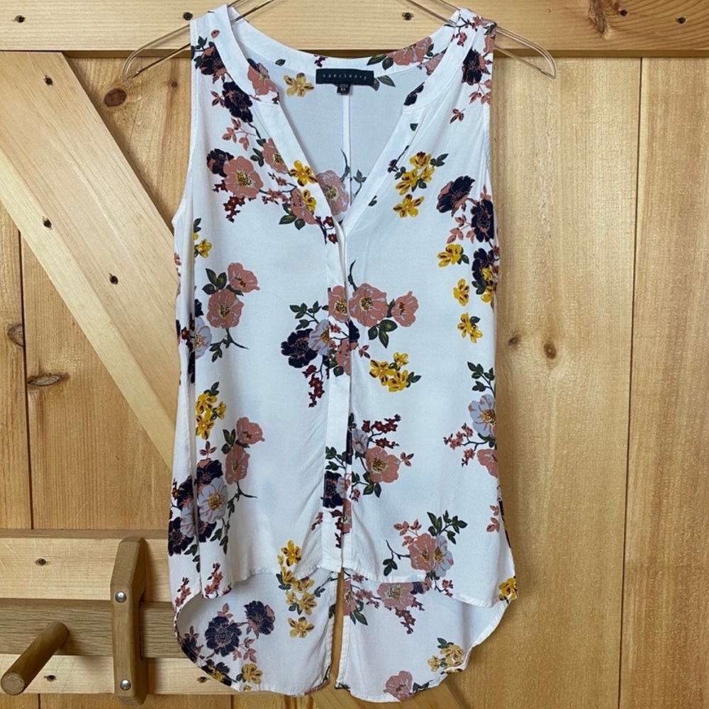 Anthropologie Floral Sleeveless Tank Top